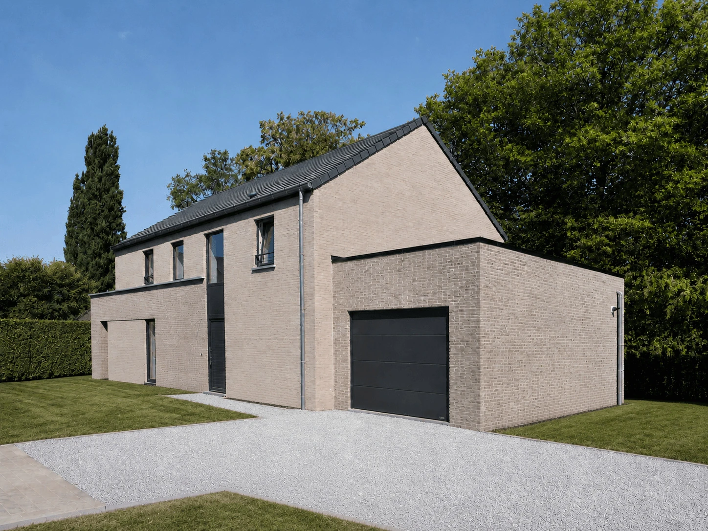 Nieuwe woning in de verkaveling van Gozée